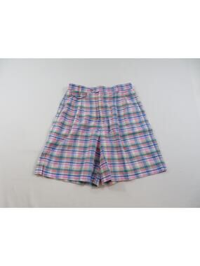Divots Golf Bermuda Shorts Measured 30x8 Pastel Plaid 1980s